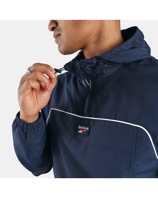 Reebok Blue Overhead Windcheater
