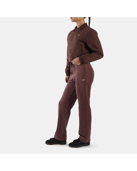 Reebok Brown Elevated Athletic Cropped Varsity Bomber Jacket
