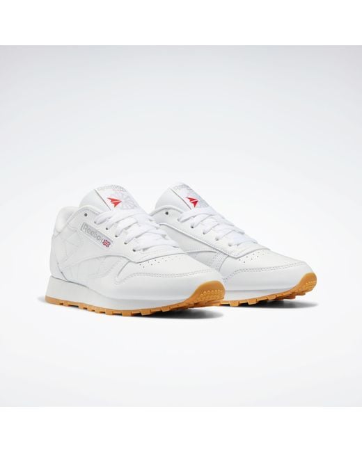 Reebok White Classic Leather Sneakers, /Pure