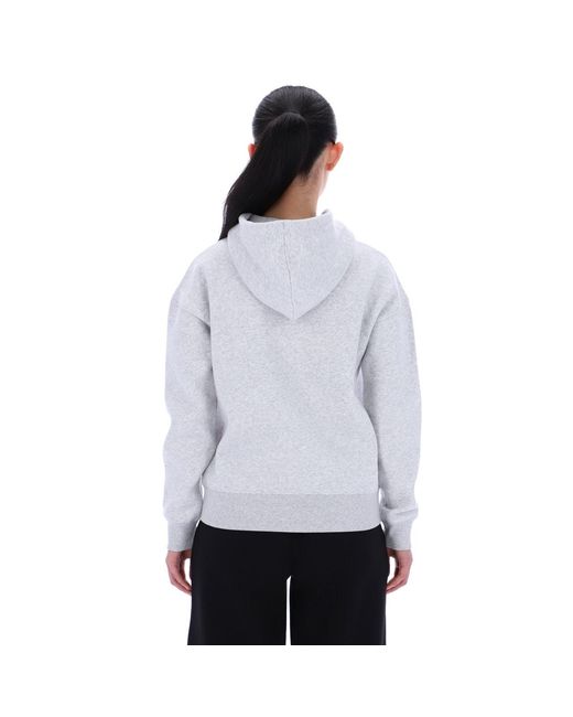 Reebok White Id 2-Color Logo Fleece Hoodie