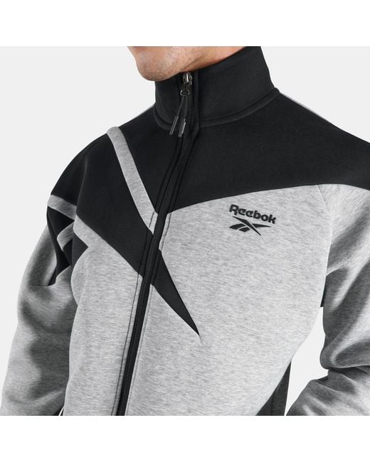 Reebok Black Dreamblend Spacer Vector Track Jacket for men