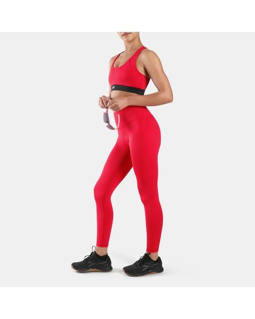 Reebok Red Id Train Racer Sports Bra