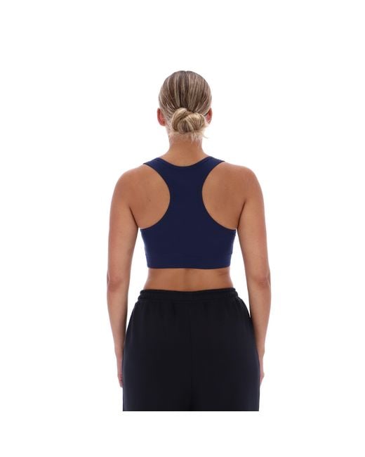 Reebok Blue Id Small Logo Cotton Sports Bra Top