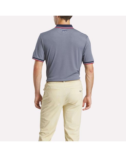 Reebok Blue Country Club Oxford Pique Polo Shirt for men