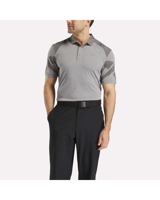 Reebok Gray Short Sleeve Signature Vector Sleeve Polo Shirt for men