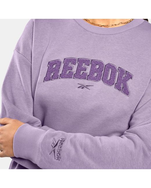Reebok Purple Prep Chenille Crew Sweatshirt