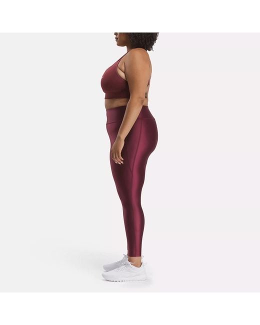 Reebok Lux Shine High-rise Leggings (plus Size) in Red