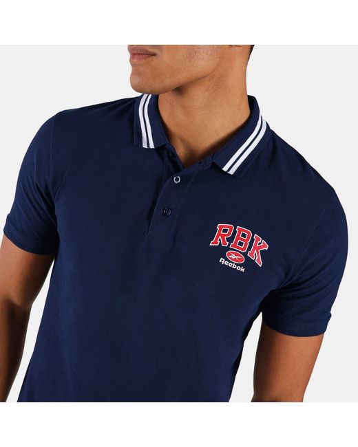 Reebok Blue Rbk Collegiate Polo