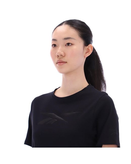 Reebok Black Satin Logo T-Shirt