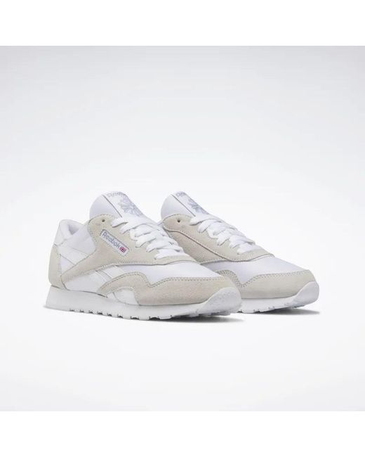 Reebok White Classic Nylon Sneakers