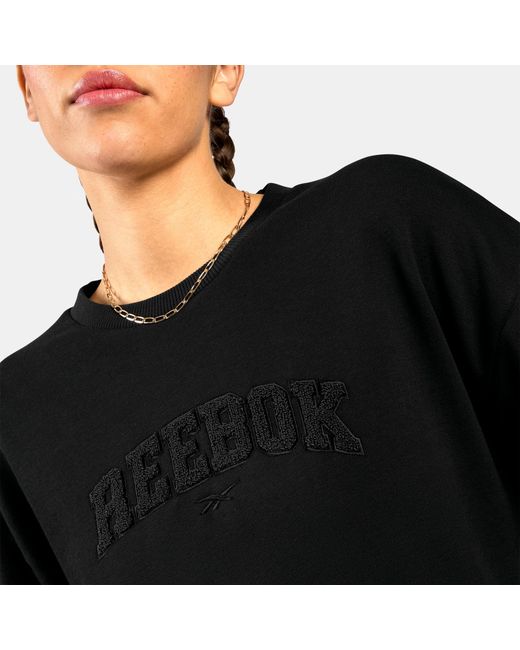 Reebok Black Prep Chenille Crew Sweatshirt