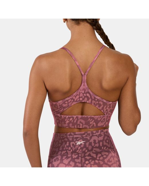 Reebok Red Id Train Printed Tri-Back Sports Bra