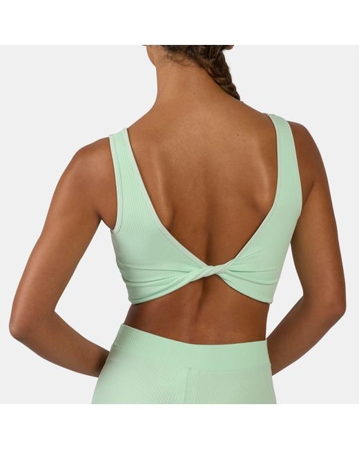 Reebok Green Rib Multi-Way Sports Bra Top