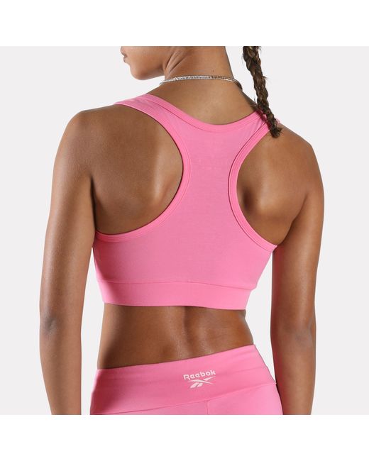 Reebok Pink Id Cotton Sports Bra Top