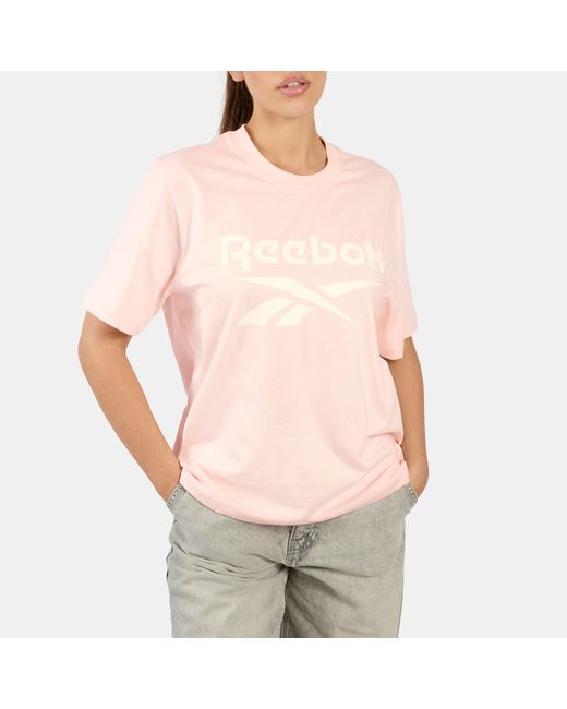 Reebok Natural Nova Big Logo Oversized Crewneck T-Shirt