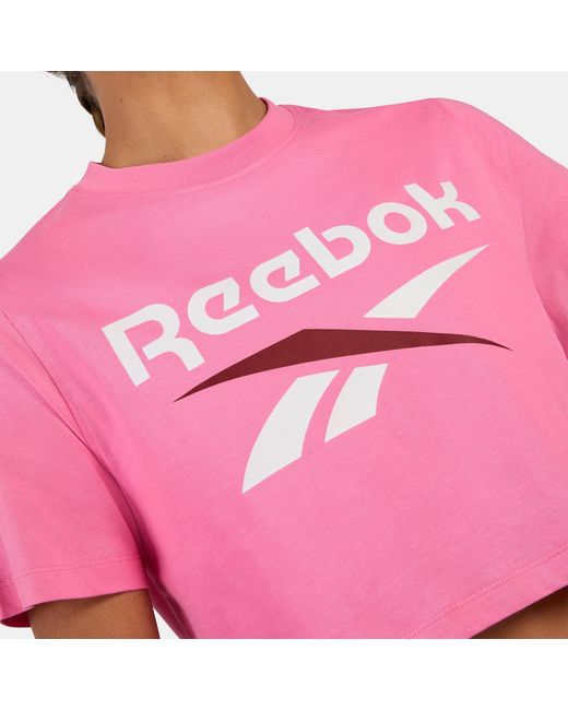 Reebok Pink Sadie 2 Colour Logo Cropped T-Shirt