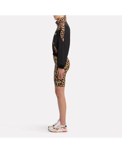 Reebok Black Animal Print Vector Track Jacket