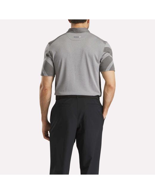 Reebok Gray Short Sleeve Signature Vector Sleeve Polo Shirt for men