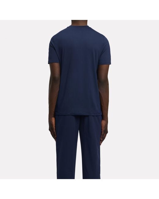 Reebok Blue Id Train Stretch Tech T-Shirt