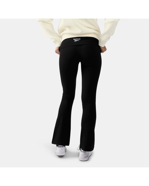 Reebok Black Tara Small Logo Flared Leggings