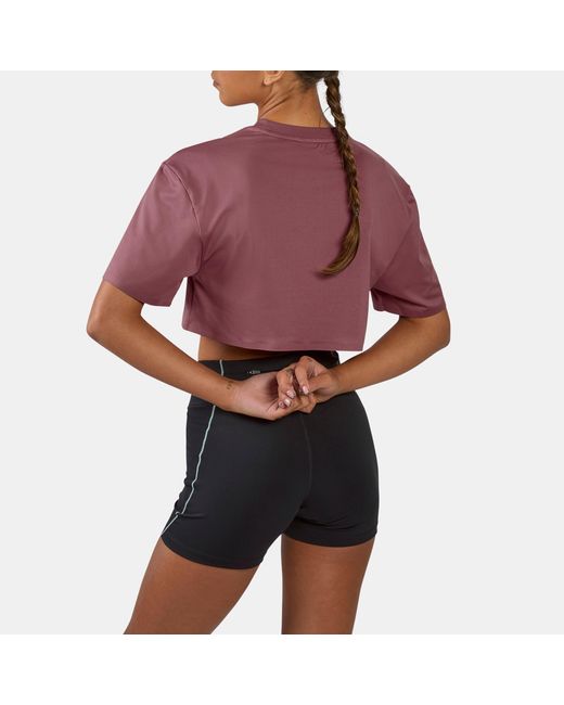 Reebok Purple Lab Cropped Graphic T-Shirt