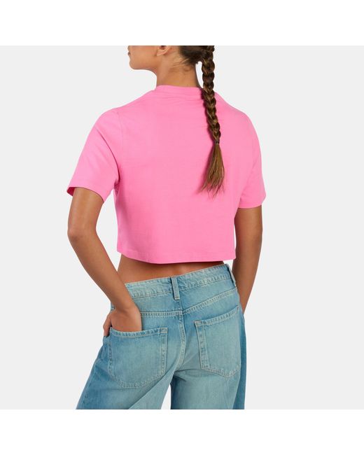 Reebok Pink Sadie 2 Colour Logo Cropped T-Shirt
