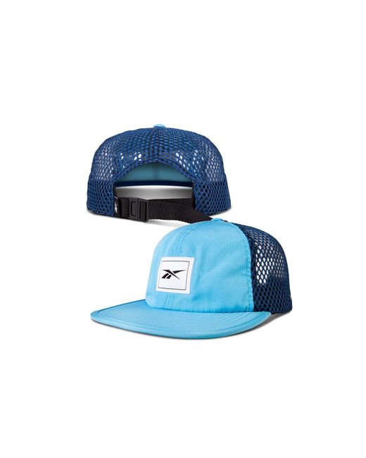Reebok Blue Vented Flat Brim Running Cap