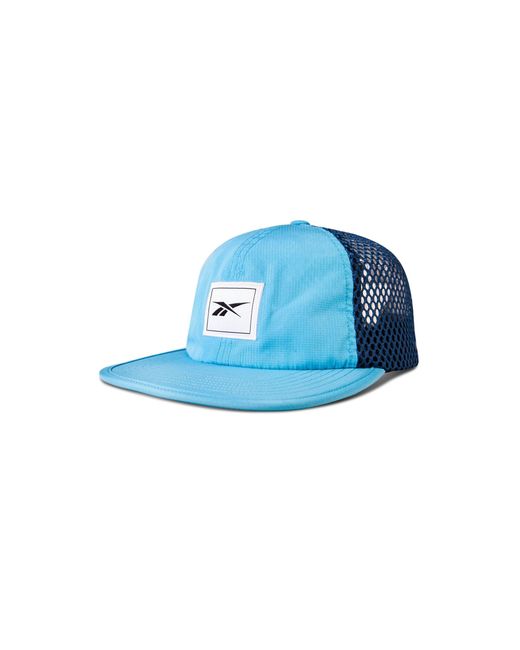 Reebok Blue Vented Flat Brim Running Cap