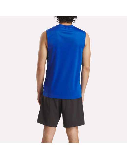 Reebok Blue Sleeveless Tech Training T-Shirt for men