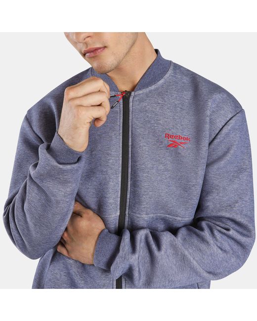 Reebok Blue Dreamblend Spacer Bomber Jacket for men