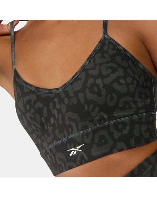 Reebok Black Id Train Printed Tri-Back Sports Bra