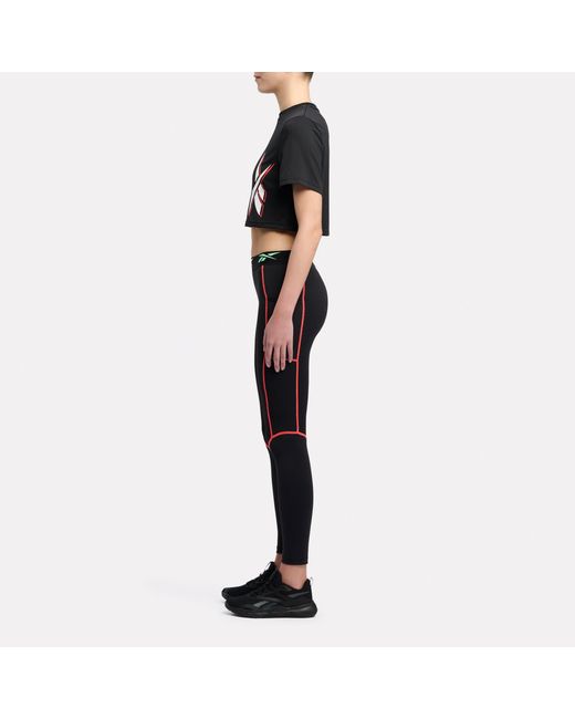 Reebok Black Id Train Cropped Graphic T-Shirt