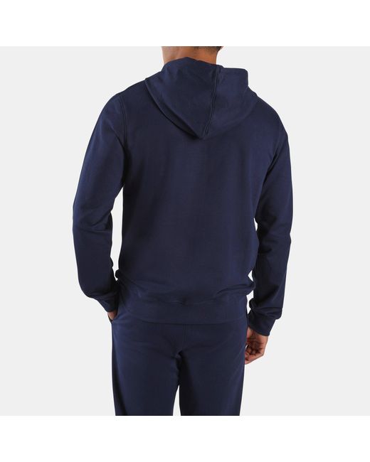 Reebok Blue Id Small Logo French Terry Hoodie