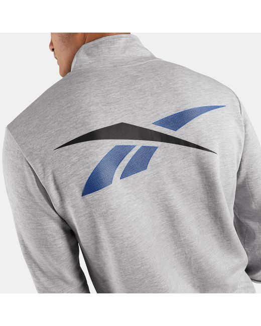 Reebok Logo Placement Quarter Zip, Afmeting in het Gray voor heren