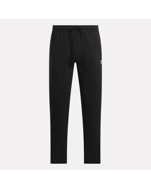 Reebok Black Id Leg Logo Open Hem Fleece Joggers