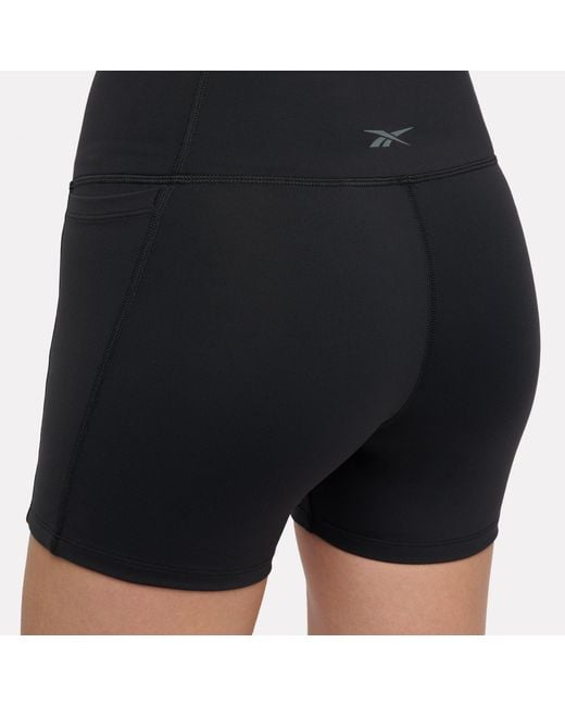 Reebok Blue Lux High-Rise Mini Biker Shorts