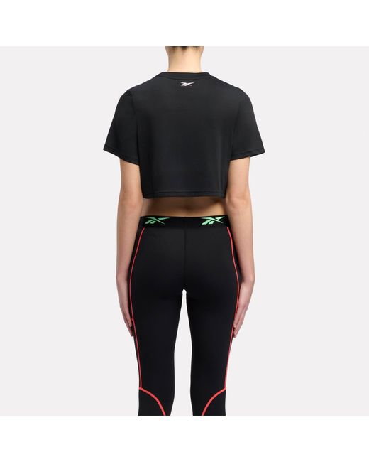 Reebok Black Id Train Cropped Graphic T-Shirt