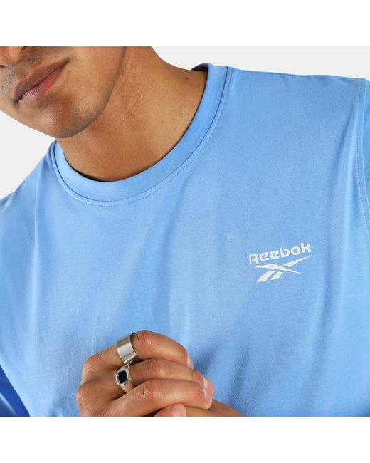 Reebok Blue Cody Small Logo Crew Neck Short-Sleeve T-Shirt for men