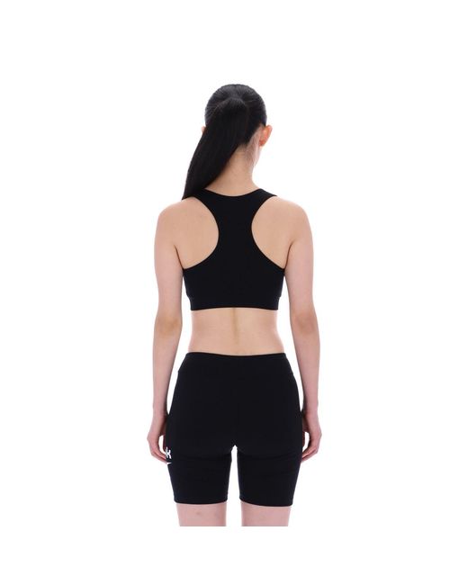 Reebok Black Id Logo Cotton Sports Bra Top