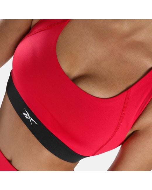 Reebok Red Id Train Racer Sports Bra