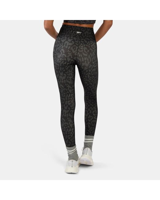 Reebok Black Id Train High Rise Printed Leggings
