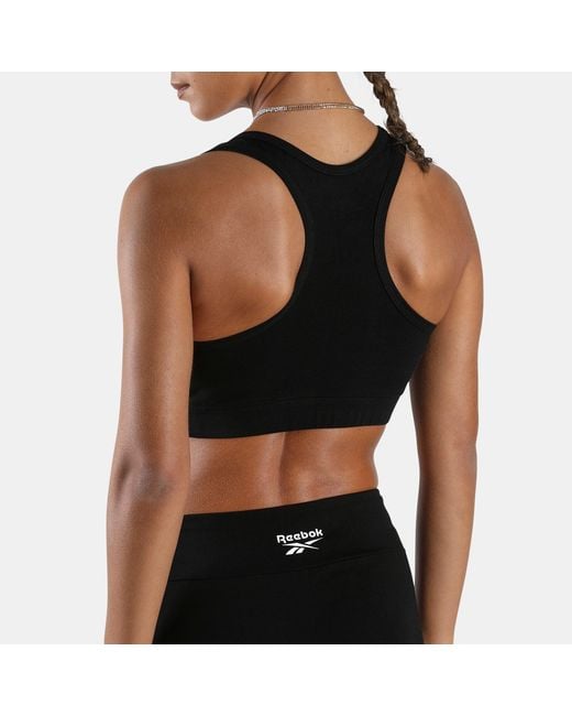 Reebok Black Id Cotton Sports Bra Top