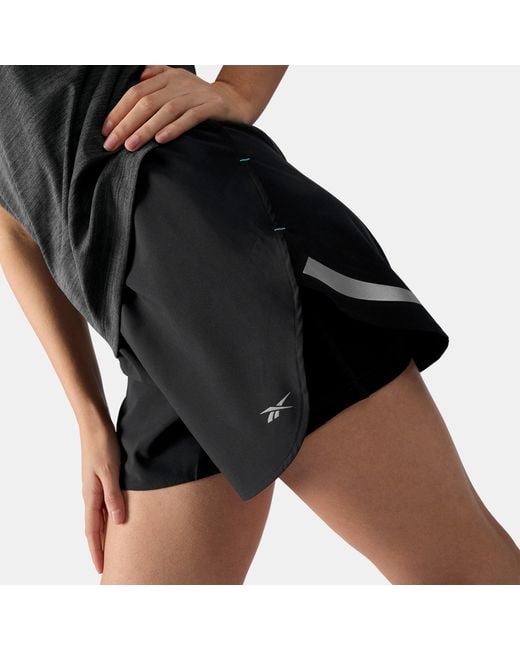 Reebok Black Athlete Speed 2-In-1 High Rise 5" Shorts