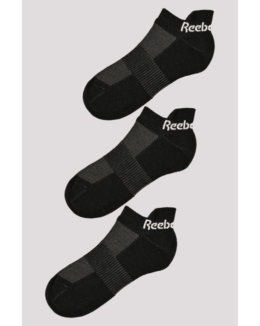 Reebok Black Sports Essentials Low Socks (3 Pack)