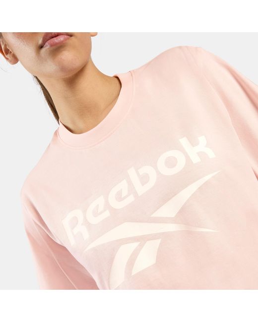 Reebok Natural Nova Big Logo Oversized Crewneck T-Shirt