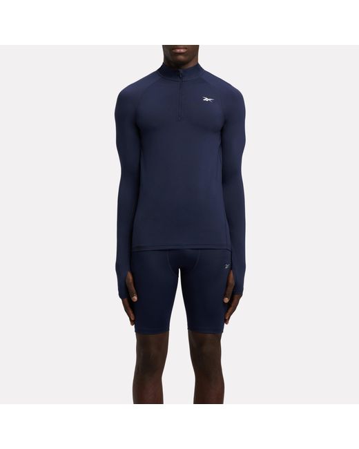 Reebok Blue Id Train Muscle Quarter Zip for men