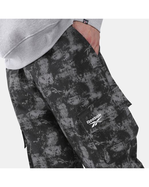 Reebok Gray Alt Sport Camo Cargo Shell Trousers