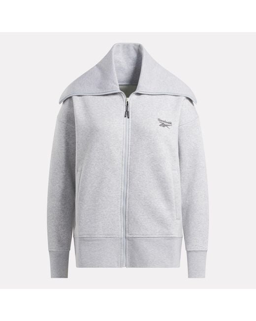 Reebok Gray Wardrobe Essentials Retro Zip Top