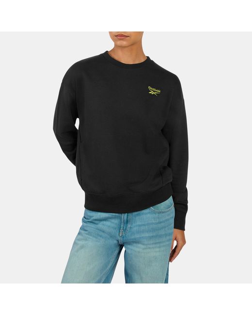 Reebok Black Dynamic Puff Crew Sweatshirt