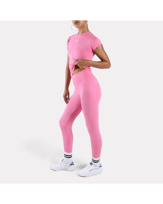 Reebok Pink Brie Small Logo Legging